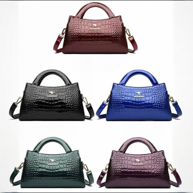 Women'S Kangaroo Bags - Kangoeroe krokodil patroon Crossbody schoudertas, geschilderd