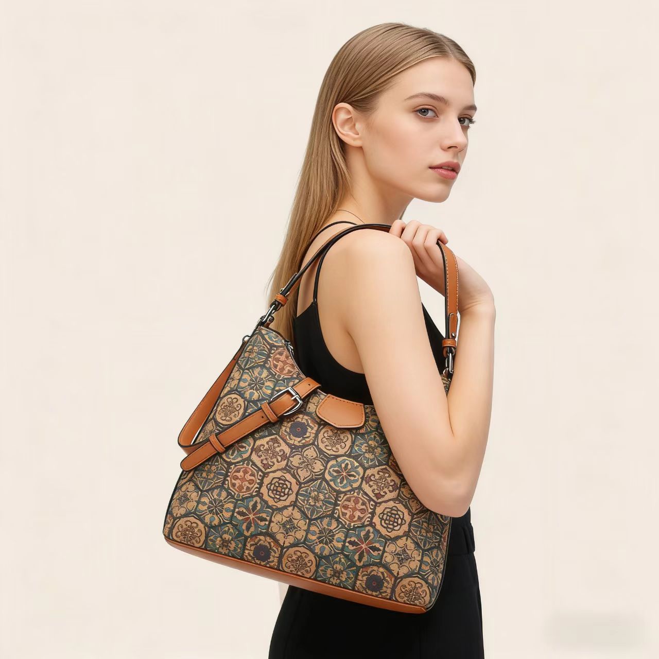 Women'S Kipling Bags - Retro multi-element print etnische stijl kurken