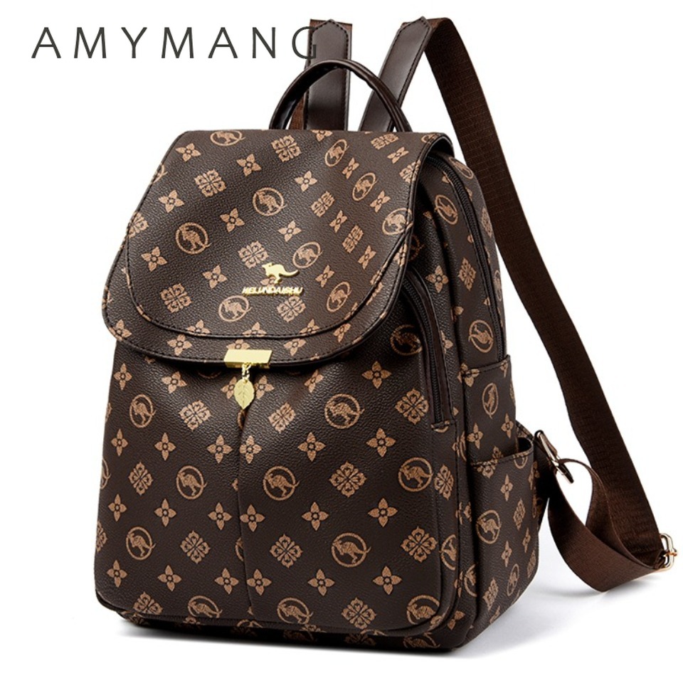 Women'S Kangaroo Bags - Klassieke Kangoeroe Bedrukte Rugzakken Pu Lederen