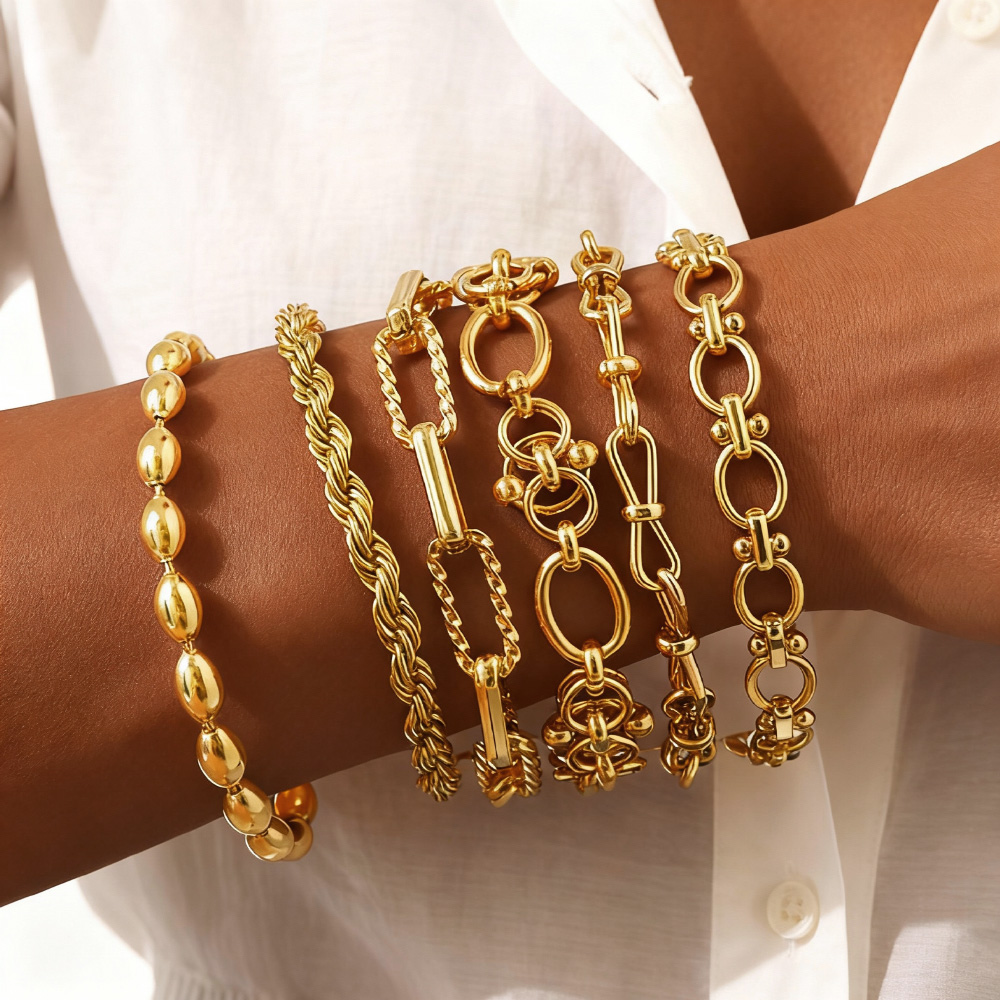 Vergulde dikke kettingarmband  - Women Bags Price recensie en prijs