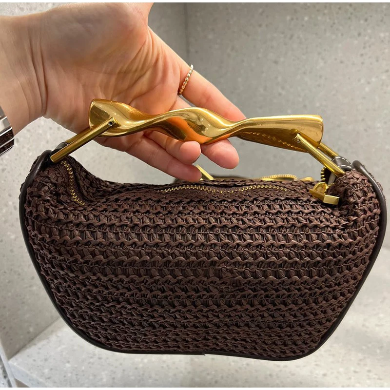 Gouden handvat merk handgeweve - Women Bags High End Brands recensie en prijs